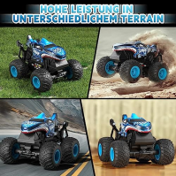 Sunrad Auto na dálkové ovládání, 1:20 RC Monster Truck s 360° otáčením ve svislé poloze, dobíjecí 2,4GHz terénní RC auta s LED s