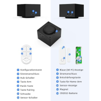 Domácí alarm CPVAN (2,4 a 5 GHz WLAN), ochrana proti vloupání, alarm na okna a dveře s dálkovým ovládáním a aplikací, spolupracu