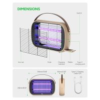 Buzbug LED Fly Zapper Outdoor And Indoor, 5200mAh Rechargeable Mosquito Zapper, Cordless & Portable Camping Fly Killer, Longlife