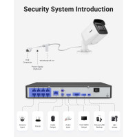 Noční vidění: ANNKE C800 4K sada kamerového systému, 4x 8MP venkovní IP kamery s 8CH 4K PoE NVR systémem