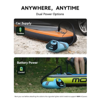 TOPUMP 7800mAh dobíjecí SUP pumpa TPS300, 20 PSI elektrická pumpa na paddleboard s AC/DC baterií, dvoustupňové automatické vypín