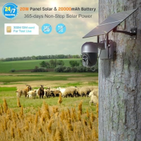 Xega 4G LTE Cellular Security Camera Solar With SIM Card, venkovní bezdrátová bezpečnostní kamera bez WiFi, 2K HD PTZ noční vidě