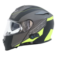 ORIGINE Motocyklová přilba Bluetooth Skládací přilba ECE s dvojitým hledím (Spike Fluo Yellow Black, L)