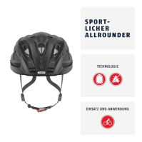 ABUS Aduro 2.0 City Helmet - univerzální cyklistická přilba ve sportovním designu pro městský provoz - pro ženy a muže - černá, 