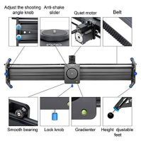 GVM Camera Slider Motorized, 80 cm Photography Video Slider se 120° panoramatickým záznamem, Follow Focus a Time Lapse Photograp