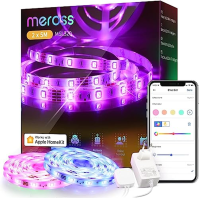 WiFi LED pásek spolupracuje s Apple HomeKit, meross Smart RGB pásek, 12 V IP20 osvětlení, flexibilní DIY pásek, práce se Siri, A