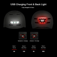 Dospělá cyklistická přilba Allround Cyklistická cyklistická přilba s USB dobíjecím LED světlem Urban Commuter Lightweight Scoote