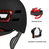 Dospělá cyklistická přilba Allround Cyklistická cyklistická přilba s USB dobíjecím LED světlem Urban Commuter Lightweight Scoote