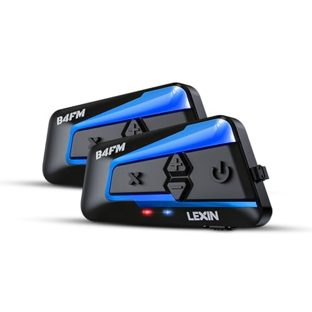 LEXIN 2ks B4FM Motorbike Intercom s FM rádiem, přilba Bluetooth Headset komunikace s potlačením hluku až pro 4 jezdce, univerzál