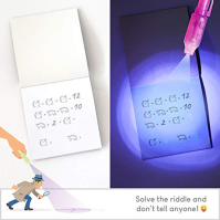 BONNYCO Invisible Ink Pen and Notebook, Pack of 16 Stocking Fillers for Kids Birthday Parties | Boys & Girls Party Bag Fillers, 