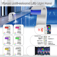 LONGRUN Vodopád Spillway z nerezové oceli ve tvaru písmene S Bazénová fontána, RF & APP řízené barevné LED světlo Vodopády pro v