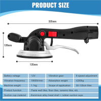 MXBAOHENG Vibrátor na dlaždice 19000 VPM Obkladačka 120kg Adsorpční kapacita Vhodné pro dlaždice 30cm(11,8")-120cm(39,3") (2 bat