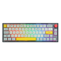 EPOMAKER TH66 Pro 65% Hot Swap RGB 2,4Ghz/Bluetooth 5.0/Drátová mechanická herní klávesnice s MDA PBT klávesami, ovládání knoflí