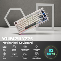 YUNZII YZ75 75% bezdrátová herní mechanická klávesnice s možností výměny za provozu, RGB podsvícení, BT5.0/2.4G/USB-C, klávesy D