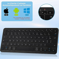 Qulose Wireless Bluetooth Keyboard, dobíjecí mini klávesnice typu C, bezdrátová klávesnice, ultratenký ergonomický design, němec