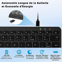 Qulose Wireless Bluetooth Keyboard, dobíjecí mini klávesnice typu C, bezdrátová klávesnice, ultratenký ergonomický design, němec