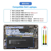 ANTIEE MXV9V Baterie pro notebooky Dell Latitude 5300 5310 7300 7400 E5300 E5310 E7300 E7400, Latitude 5300 2-in-1/5310 2-in-1, 