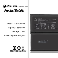 K KYUER G3HTA038H DYNM02 Tablet Akku kompatibilní s Microsoft Surface Pro 5 5th 1796 2017/Surface Pro 6 6th 1807 1809 1796 2018 