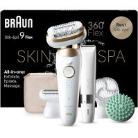 Braun Silk-épil 9 Flex SkinSpa All-in-One Set, Epilátor pro ženy / Odstraňovač chloupků pro dlouhotrvající odstranění