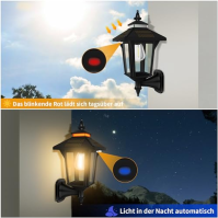 Daixilan solární lampy pro venkovní 3 režimy osvětlení lampa s detektorem pohybu venkovní, IP65 vodotěsná venkovní lampa, zahrad