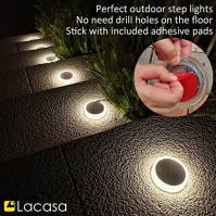 Lacasa 4-Pack Solar Decking Lights, solární venkovní osvětlení schodů, IP68 vodotěsné pro zahradní schody Patio Pathway Driveway