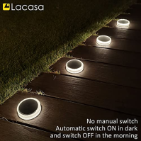 Lacasa 4-Pack Solar Decking Lights, solární venkovní osvětlení schodů, IP68 vodotěsné pro zahradní schody Patio Pathway Driveway