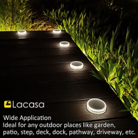 Lacasa 4-Pack Solar Decking Lights, solární venkovní osvětlení schodů, IP68 vodotěsné pro zahradní schody Patio Pathway Driveway