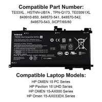 Indmird TE03XL Baterie pro notebooky HP Pavilion 15 Omen 15-BC000 15-BC015TX BC400NA BC006NA BC411TX BC406TX BC407TX BC408TX 15-