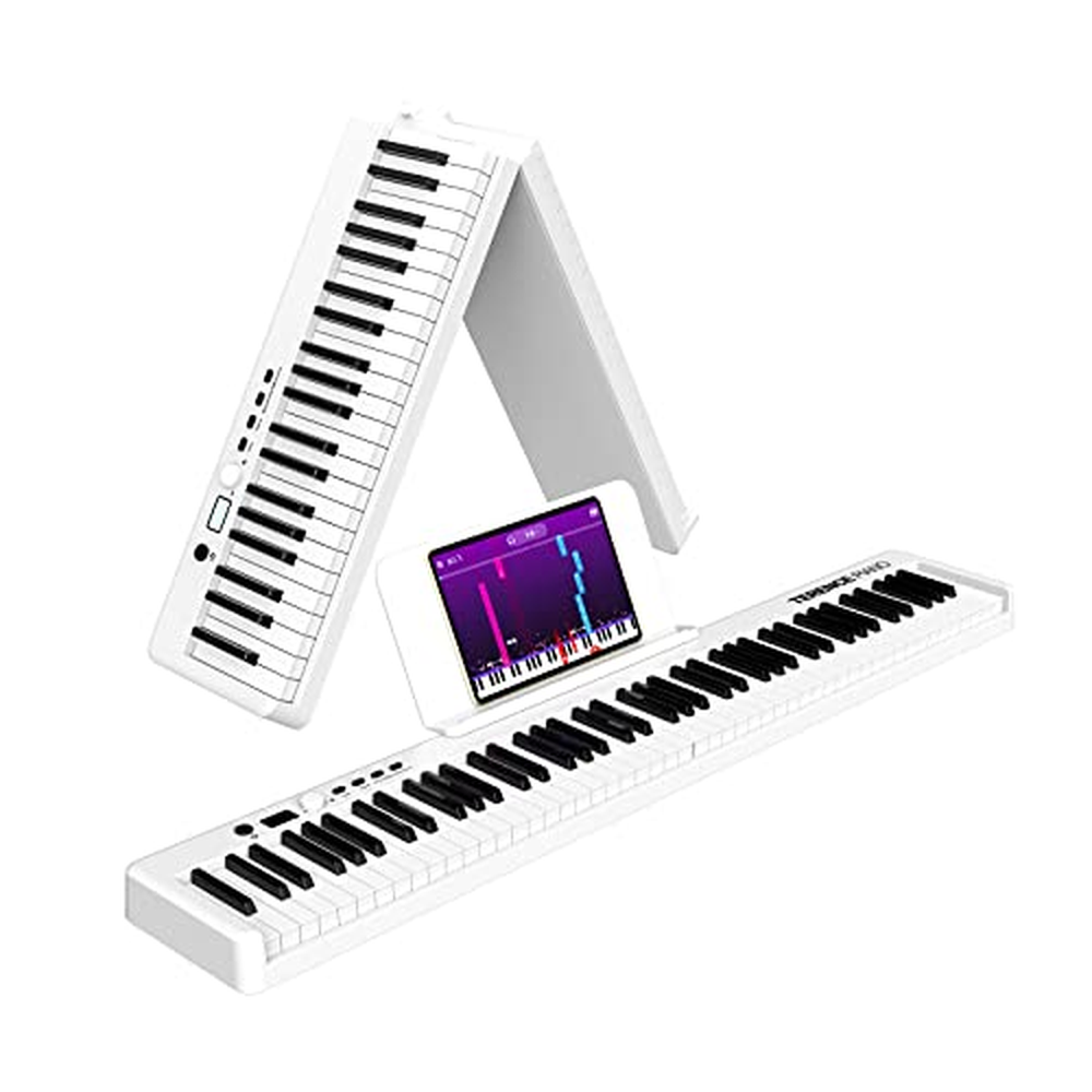 Skládací digitální piano TERENCE s 88 polovyváženými klávesami, baterií 1800 mAh a rozhraním USB MIDI Hudební stojan Bluetooth t