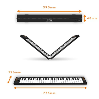 Carry-on FC-49 Skládací USB Midi/Midi přes Bluetooth kontrolér Keyboard Vestavěný arpeggiator, X/Y Pad, včetně Cubase LE OEM a C