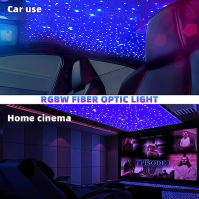 GIDEALED Twinkle Fiber Optic Lights Star Headliner kit, Smart APP/Remote/Sound Activated RGBW LED Light Engine, 450ks 9,8ft (0,0