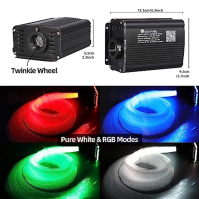 GIDEALED Twinkle Fiber Optic Lights Star Headliner kit, Smart APP/Remote/Sound Activated RGBW LED Light Engine, 450ks 9,8ft (0,0