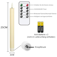 Eldnacele Bezplamenné blikající kuželové svíčky s 2 dálkovými ovladači a časovačem, 3D světelné okenní svíčky na baterie z pravé