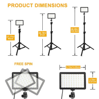 2 balení 70 LED video světla se stativovým stojanem / barevnými filtry / dálkovým ovládáním / USB nabíječkou, Obeamiu 5600K USB 