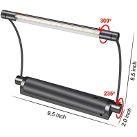 HONWELL Picture Light Bezdrátové světlo pro displeje LED nástěnné světlo na baterie s dálkovým ovládáním, otočné světelné hlavy 