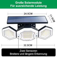 Venkovní solární světlo 6000mAh Venkovní solární světlo se senzorem pohybu 1200LM/IP65 Vodotěsné venkovní osvětlení Solární venk