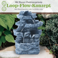 Vatch Zahradní fontána solární pro venkovní použití s osvětlením LED - skutečný vodopád Rock Fountain Vintage zahradní fontána v