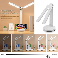 Wisada LED stolní lampa 3200 mA Studijní stolní lampa USB nabíjecí port Atmosférické noční světlo s držákem na pero/obrazovku Te