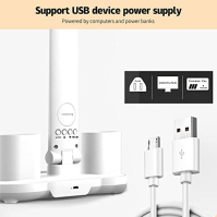 Wisada LED stolní lampa 3200 mA Studijní stolní lampa USB nabíjecí port Atmosférické noční světlo s držákem na pero/obrazovku Te