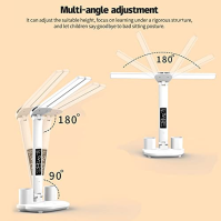 Wisada LED stolní lampa 3200 mA Studijní stolní lampa USB nabíjecí port Atmosférické noční světlo s držákem na pero/obrazovku Te