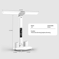 Wisada LED stolní lampa 3200 mA Studijní stolní lampa USB nabíjecí port Atmosférické noční světlo s držákem na pero/obrazovku Te