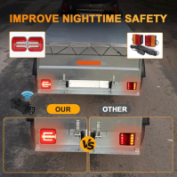 AOHEWEI Magnetická bezdrátová LED zadní světla pro přívěsy 12/24 V, bezkabelová vodotěsná dynamická zadní světla s magnetem Schv