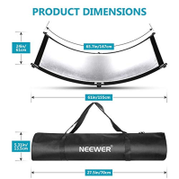 Neewer Clamshell Light Reflector Diffuser s přepravní taškou, 66"×24"/155x61cm Photography Curved Lighting Reflector for Photo S