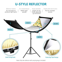 Neewer Clamshell Light Reflector Diffuser s přepravní taškou, 66"×24"/155x61cm Photography Curved Lighting Reflector for Photo S