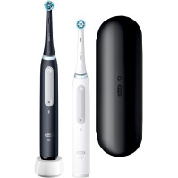 Oral-B iO Series 4 Elektrický zubní kartáček, Dvojbalení & 2 nástavce, 4 režimy čištění zubů, magnetická technologie