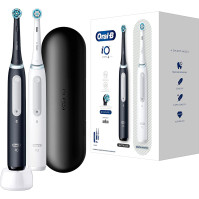 Oral-B iO Series 4 Elektrický zubní kartáček, Dvojbalení & 2 nástavce, 4 režimy čištění zubů, magnetická technologie