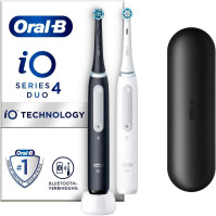 Oral-B iO Series 4 Elektrický zubní kartáček, Dvojbalení & 2 nástavce, 4 režimy čištění zubů, magnetická technologie