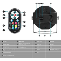 LED Par reflektor 36 LED pódiových světel 9 režimů RGB party světla s dálkovým ovládáním a DMX512 řízením osvětlení reflektorů p