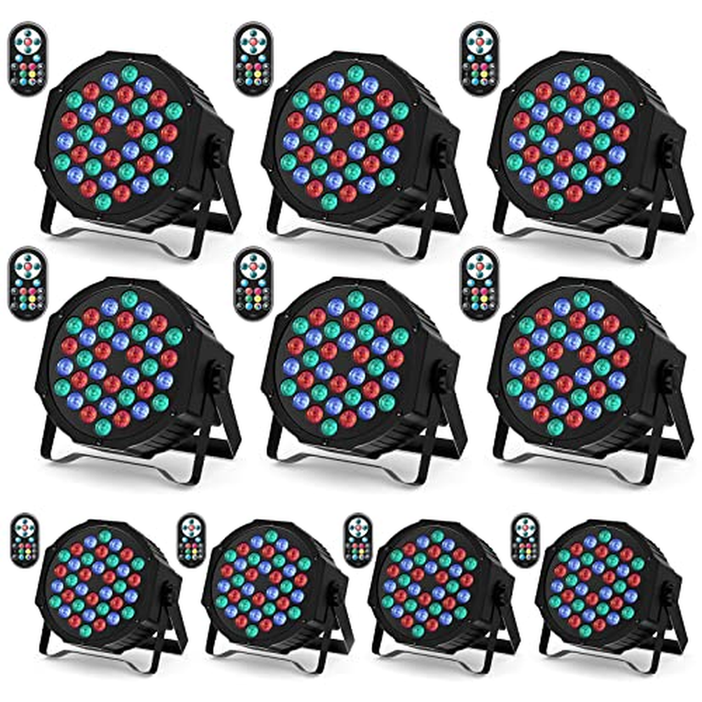 U`King 10 pack LED par reflektor, 36 LED scénické světlo party light RGB DMX512 s dálkovým ovládáním, disco light reflektor osvě