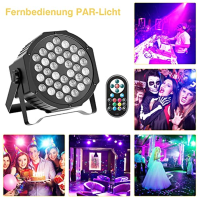 U`King 10 pack LED par reflektor, 36 LED scénické světlo party light RGB DMX512 s dálkovým ovládáním, disco light reflektor osvě